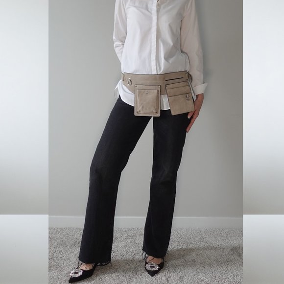 Zara Tan Beige Suede Utility Style Belt Bag - Picture 9 of 11